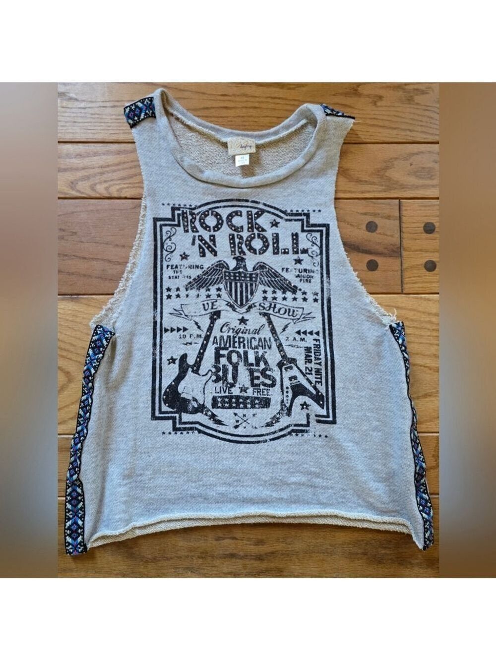 Daytrip Beige Rock N Roll Tank Top